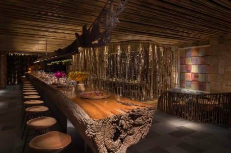 Interior - Kebun - Long Wood Table and Dyak Naga